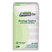Marcal(R) Recycled Beverage Napkins, Single-Ply, Pack of 500