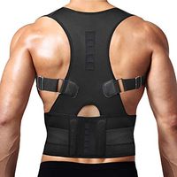 Thoracic Back Brace Posture Corrector - Magnetic Support for Neck Shoulder Upper and Lower Back Pain Relief - Perfect Posture Brace for Cervical Lumbar Spine - Fully Adjustable Belt (Black, XX-Large)