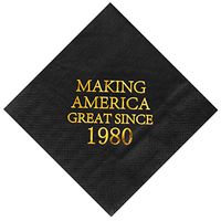 Crisky 40th Birthday Disposabel Napkins Black and Gold Dessert Beverage Cocktail Cake Napkins 40th Birthday Decoration Party Supplies, Making America Great Since 1980, 100 Pack 4.9"x4.9" Folded