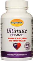 BergaMet Ultimate Femme Women's Body & Mind Supplement 90 Tablets. Mood & Hot Flashes, Metabolism, Mega Energy, Memory Function, Cholesterol & Blood Pressure, Clinical Trials, Non-GMO, Gluten Free