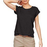 general3 Women Short Sleeve T-Shirt Summer Casual O Neck Tee Shirts Plain Loose Tunic Blouse Tops (Black, Large)