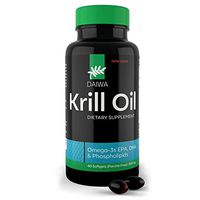 Daiwa Krill Oil – Omega 3 Krill Oil Capsules for Brain, Heart & Joint Support – Krill Oil Supplement with No Fishy Aftertaste - Natural Red Krill Oil Omega 3 Softgels, 60 Count
