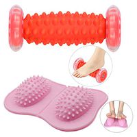Foot Massage Roller and Spiky Ball, Relieve Plantar Fasciitis, Heel Foot Arch Pain and Relax Body (red)