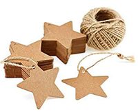 Star Kraft Paper Tag Bookmark with String Ideal DIY Message Label Gift Blank Luggage Tags 100 Pack