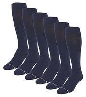 6 Pairs Pack Men's Dr Motion Graduated Compression Therapeutic Socks 8-15 mmHg 10-13 (Navy)