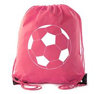 Soccer Party Favors | Soccer Drawstring Backpacks for Birthday Parties, Team events, and much more! - 10PK Pink CA2500SOCCER S1
