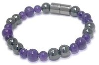 HIGHPOWER Magnetic Hematite and Amethyst Bracelet (7.5 Inch)