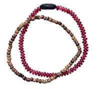 Bops Zengo Aromatherapy On The Go, Unisex Essential Oil Diffuser Bracelet Set (2pc), Natural Stones, Wood, Genuine Porous Lava Stone (Red Wood)