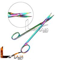 LAJA IMPORTS Multi Titanium Color Rainbow Kelly Scissors 6.25" Curved Stainless Steel
