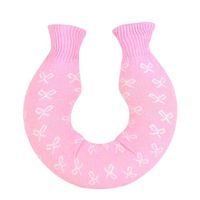 1.6L U-Shape Water-Filled Hot Water Bottle Water Bag with Knitted Cover,Pink