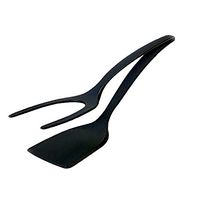 Silicone Spatula Fried Egg Spatula, 2-In-1 Silicone Egg Turner Pancake Bread Barbecue Shovel Tongs for Food Grip and Flip