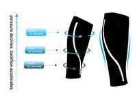 LovoIn Calf Compression Sleeves, Seemless and Breathable, Great for Running, Sports and Gym,Reduces shin Splint Muscle Pain Cramps Fatigue and shorten Recovery time,1 Pair (Black, Large)