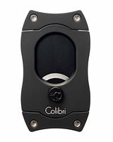 Colibri S-Cut Cigar Cutter with Leather Pouch in an Attractive Gift Box Warranty Black Black Blades