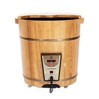 Foot Massagers Home Thermostatic Foot Bath Oak Foot Bath Foot Bath Bucket Heated Foot Bath Bucket with lid Height Wood Bucket Water Separation Wooden Bucket self draining Footbath Massage Tools