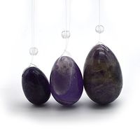 3pcs-Drilled Amethyst Jade Eggs,Yoni Eggs,Massage Stones, Kegel Exercise Tool,Pelvic Floor Muscles Vaginal Exercise Equipment,Women Health Care