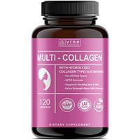 Premium Multi Collagen Pills - Grass Fed Collagen Peptides for Anti-Aging, Hair, Skin & Nails. Hydrolyzed Collagen Capsules for Women. Powerful Collagen Supplements for Women - Vine Nutrition 120CT