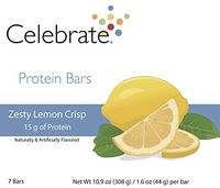 Celebrate Zesty Lemon Crisp Protein Bars - 7 Count