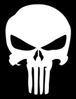 UR Impressions MWht Punisher Skull Decal Vinyl Sticker Graphics Cars Trucks SUV Vans Walls Windows Laptop|Matte White|5.5 X 4.2 Inch|URI008-MW