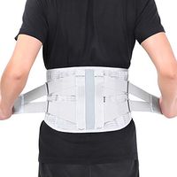 Lumbar Belt, Lower Back Brace Waist Support with Curved Aluminum Strips for Sciatica, Scoliosis, Herniated Disc Pain Relief, Adjustable Compression Belt for Men and Women(Gray, S)