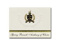 Signature Announcements Spring Branch Academy of Choice (Houston, TX) Graduation Announcements, Presidential style, Basic package of 25 with Gold & Black Metallic Foil seal