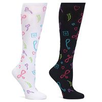 Nurse Mates 2 Pair Per Pack Compression Trouser Sock (Medical Symbols Combo)