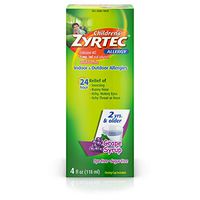 Zyrtec 24 Hr Children's Allergy Syrup with Cetirizine, Dye-Free & Sugar-Free Allergy Relief Medicine, Grape Flavor, 4 fl. oz