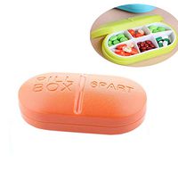1Pcs 6 Compartments Plastic Container Portable Mini Travel Pill Holder Medicine Pill Box Dispenser for Vitamin Fish Oil Supplements(Color Random)