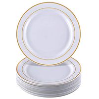 DISPOSABLE DINNERWARE SET, 20 Plastic Dessert Plates (Golden Glare , 7.5")