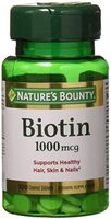Nature's Bounty Biotin 1000 mcg Vitamin Supplement Tablets 100 ea (Pack of 2)