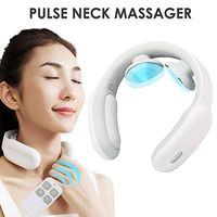 Neck Massager,Intelligent Wireless Portable 4D Neck Massage Equipment,Deep Touch Pulse,Electric Remote Control Pulse Neck Back Massager for Office,Home,Sport,Travel,Driving (White)
