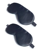 Silk Eye Sleep Mask Adjustable Strap, Comfortable & Super Soft Eye Mask, Blindfold Eyeshade for Men & Women for A Full Night's Sleep (Black (2 Pcs))