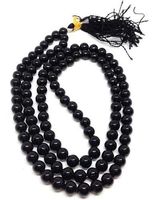 Jet Energized Tourmaline 108 Beads Knotted Mala 8 mm Prayer Japa Gemstone Reiki Healing Crystal Semiprecious Strand Tassel Tibetan Buddhist Wealth Abundance Aum Karma Image is JUST A Reference