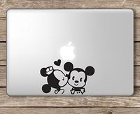 Minnie Kissing Mickey Mouse Disney - Apple MacBook Laptop Vinyl Sticker Decal, Die Cut Vinyl Decal for Windows, Cars, Trucks, Tool Boxes, laptops, MacBook - virtually Any Hard, Smooth Surface