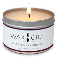 Wax and Oils Soy Wax Aromatherapy Scented Candles (Frosted Cranberry) 8 Ounces. Single