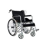 JPLUNYI Lightweight Folding Transit Wheelchair with Handbrakes Free Inflatable Elderly Disabled Wheelchair (Color : Black)