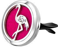 mEssentials Flamingo Aromatherapy Car Air Freshener Essential Oil Car Vent Diffuser With Vent Clip and 9 Color Refill Pads