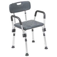Flash Furniture HERCULES Series 300 Lb. Capacity Adjustable Gray Bath & Shower Chair with Quick Release Back & Arms