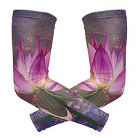 LEVEIS Lotus Fower Arm Sleeves UV Protection for Men Women Sunblock Protective Gloves Running Golf Cycling Driving Long Arm Cover 1 Pair