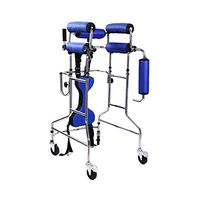III- Standing Walk Stand/Walker/Walk Aid/Stand Frame with Seat Wheel Rehabilitation Device Folding Height Adjustable Lower Limb Walker Disabled Skid Stand Children Stand Frame