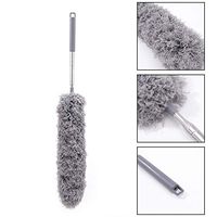 Houkiper Extendable Removal Duster, Stainless Steel Extension Pole Foldable head Electrostatic adsorption Microfiber Feather Duster Wet and dry duster for Interior Roof, Ceiling Fan, Cupboard