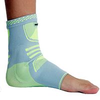 Neotech Care Ankle Support (1 Unit) with Silicone Gel Pad Insert - Lightweight, Elastic & Breathable Knitted Fabric Compression Sleeve - Right or Left Foot, Men Women - Grey Color (Size S)