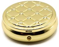 Gold Lattice - Pocket Purse Portable Travel Pill Box & Medicine Organizer (3 Compartments)