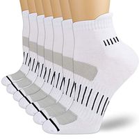 Compression Socks Women and Men, Ankle Compression Socks, Running socks (6 Pairs),Arch Support Flight Travel Nurses (04 White, Large/X-Large)