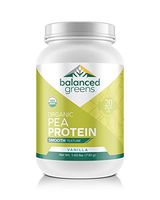 Organic Yellow Pea Protein Powder by balanced greens RAW Vegan Paleo Plant Protein, 20 G per Serving, 27 Servings, Vanilla