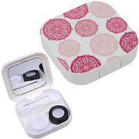 Portable Contact Lens Case Box Travel Kit Mirror + Bottle + Tweezers Container Holder [ Retro Lace ]