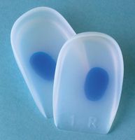 Soft Point Blue Dot Heel Cushion Gel Pads - Size Small