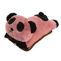Winter Hot Water Bottle Safe Explosion-Proof Rechargeable Hand Warmer Pocket Portable Electric Heat Pain Relief Warming Bag with Detachable Fleece Cover, Cute Panda/Bowknot (Panda Pink)
