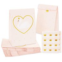 Swan Birthday Party Favor Bags (8 x 5 in, 24 Pack)