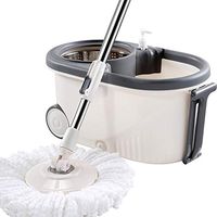 WLNKJ Rotating Mop Bucket, Mopping Tile Wood Floor Home Absorbent Mop with Roller 360 Degree Rotating Mop for Kitchen Bedroom Living Room