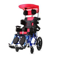 FXNN Transport Wheelchair Foldable Wheelchair - Adjustable Lightweight Elderly Wheelchair Portable Aluminum Alloy Disabled Wheelchair with Seat Belt Full Lying Hemiplegia Walker